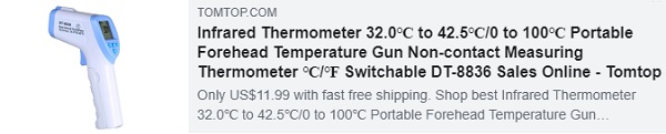 38% OFF untuk Infrared Thermometer 32.0 ℃ sampai 42.5 ℃ / 0 sampai 100 ℃ Portable Dahi Temperatur Gun